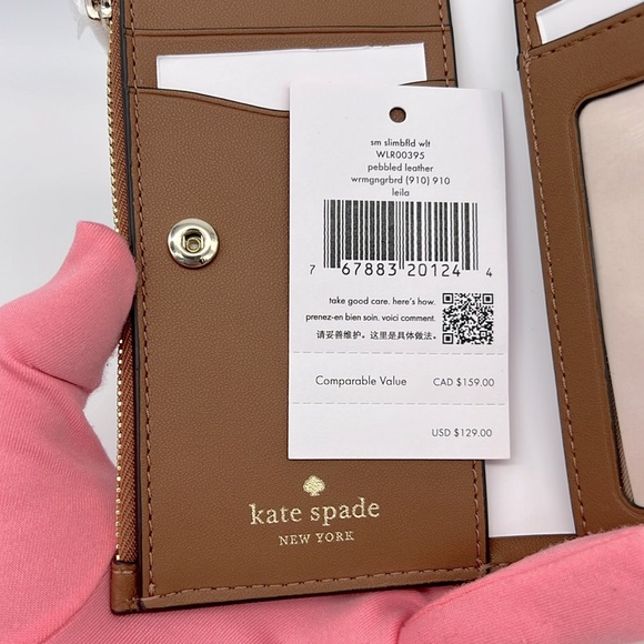 Kate Spade Leila Small Slim Bifold Wallet Warm Gingerbread - Picture 10 of 13